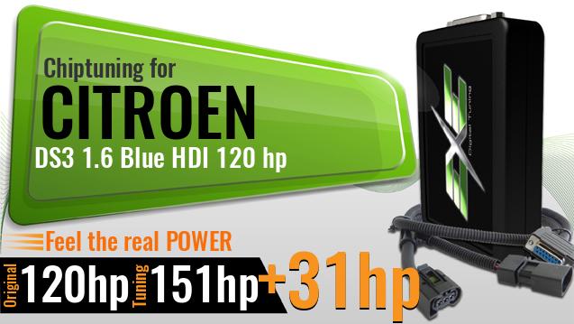 Chiptuning Citroen DS3 1.6 Blue HDI 120 hp