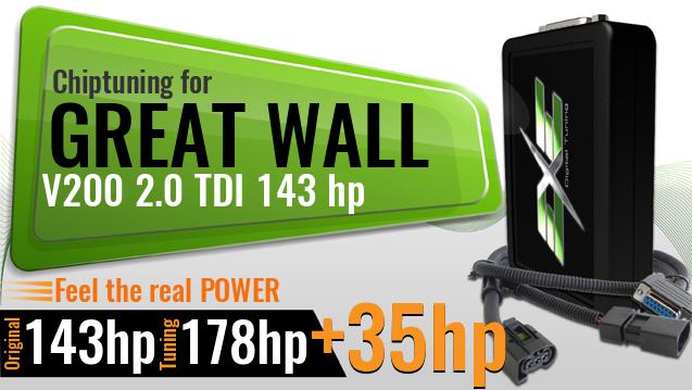 Chiptuning Great Wall V200 2.0 TDI 143 hp