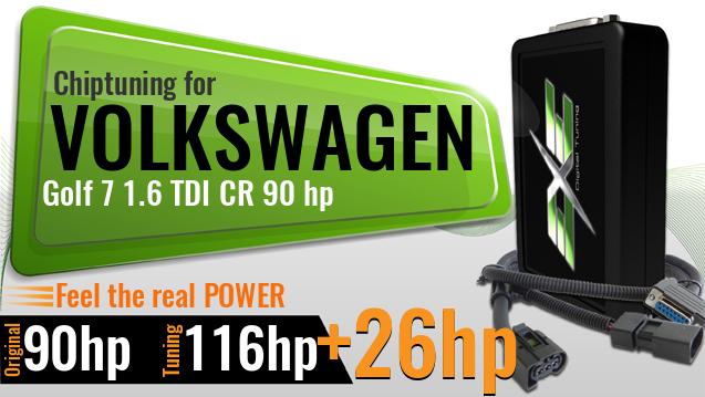 Chiptuning Volkswagen Golf 7 1.6 TDI CR 90 hp